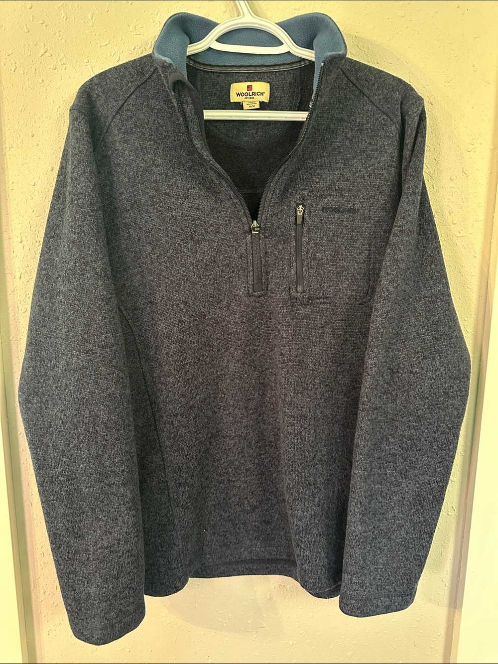 Woolrich Men's Heathered Charcoal Quarter-Zip Pullover